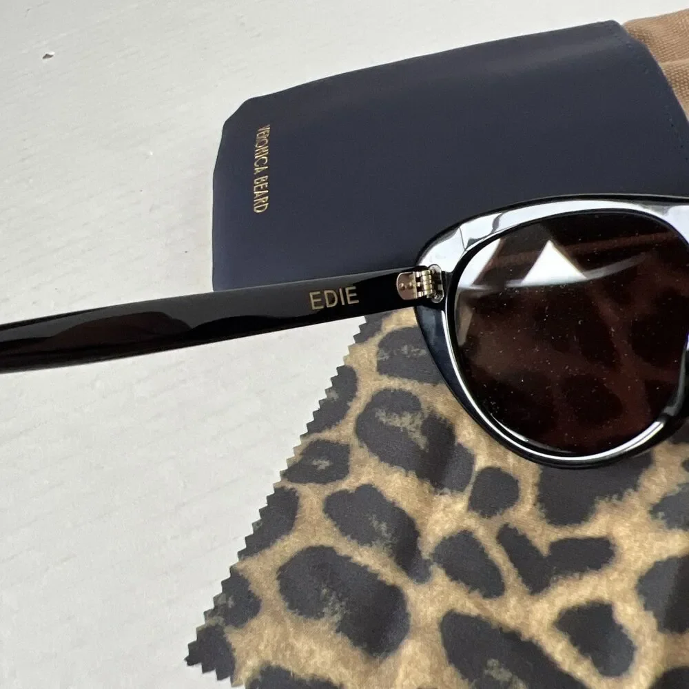 Veronica Beard Edie Cat-Eye Sunglasses Sunglasses Black NWB